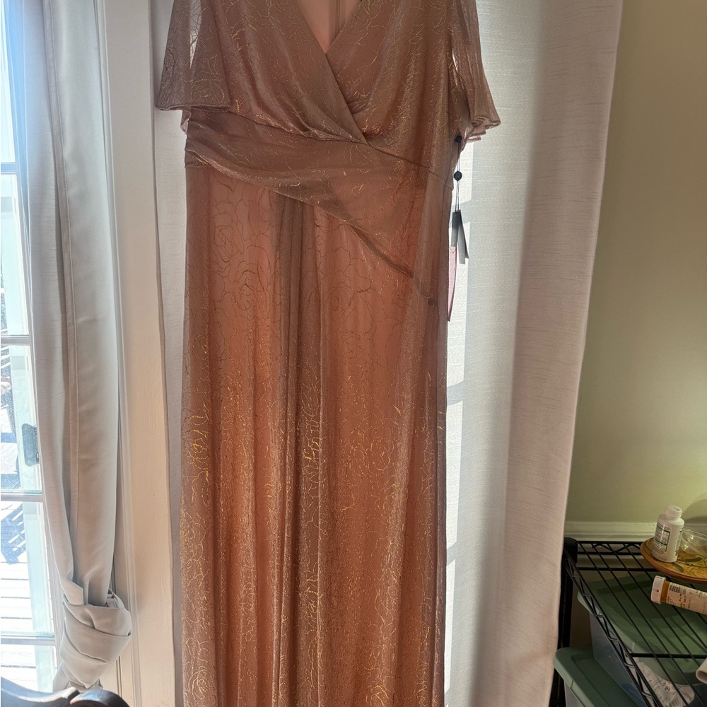 Adrianna Papell Gold and Pink Maxi Dress - Picture 2 of 7